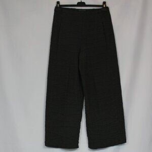 OSKA Dark Green Textured Wide legs Pants Pull on 2 pockets  size 1EU/4-6 US